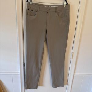 Mens 33 johnnie-O Cross Country PREP-FORMANCE Performance Pant Light Khaki EUC